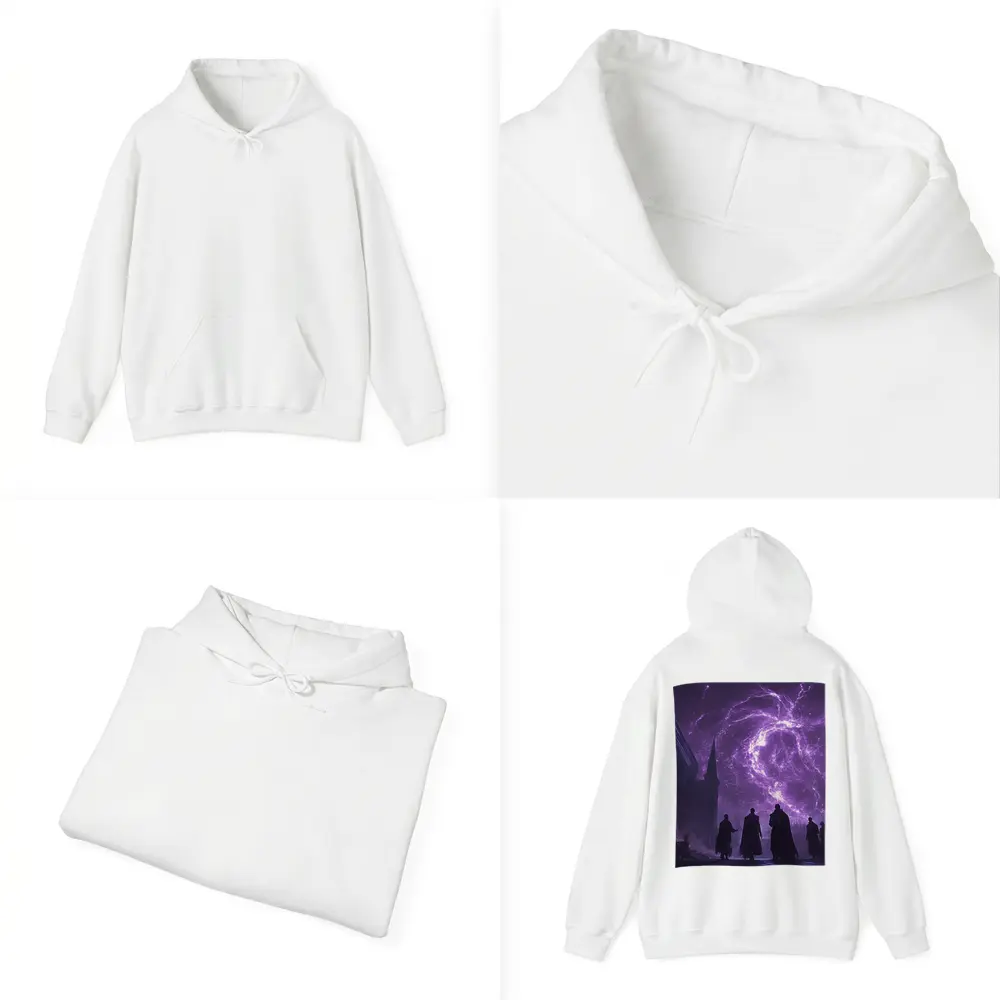 Dark Sorcerers Purple Lightning Storm Gothic Cathedral – Hoodies
