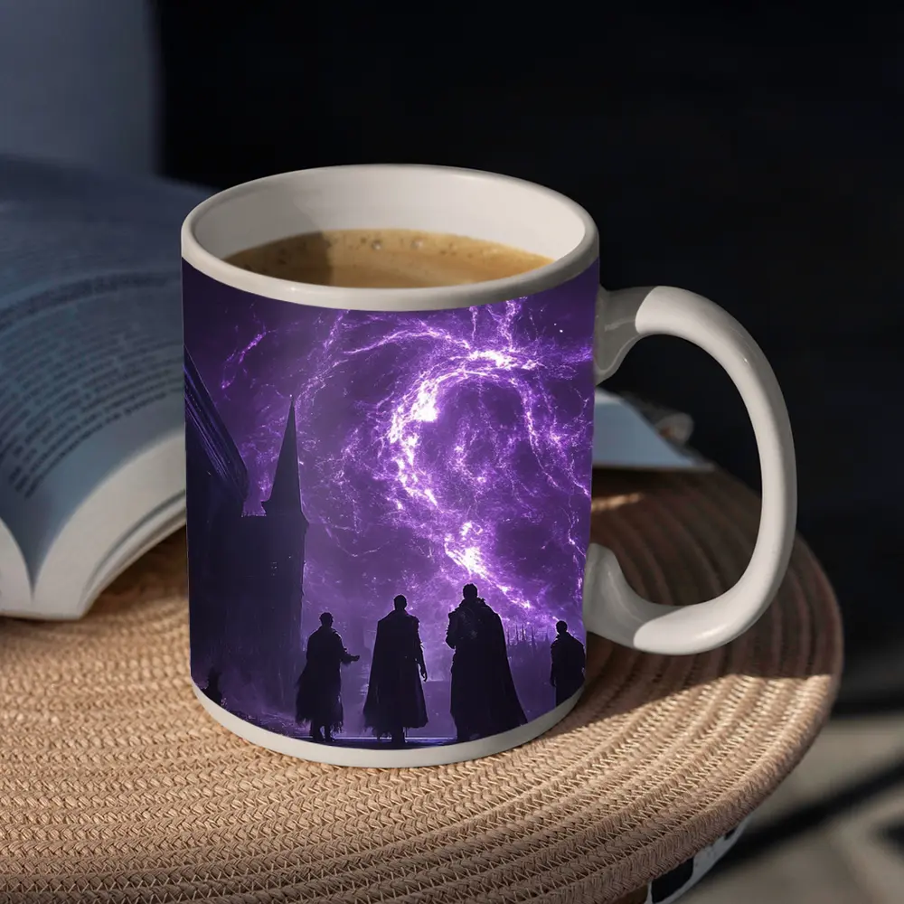 Dark Sorcerers Purple Lightning Storm Gothic Cathedral – Mugs
