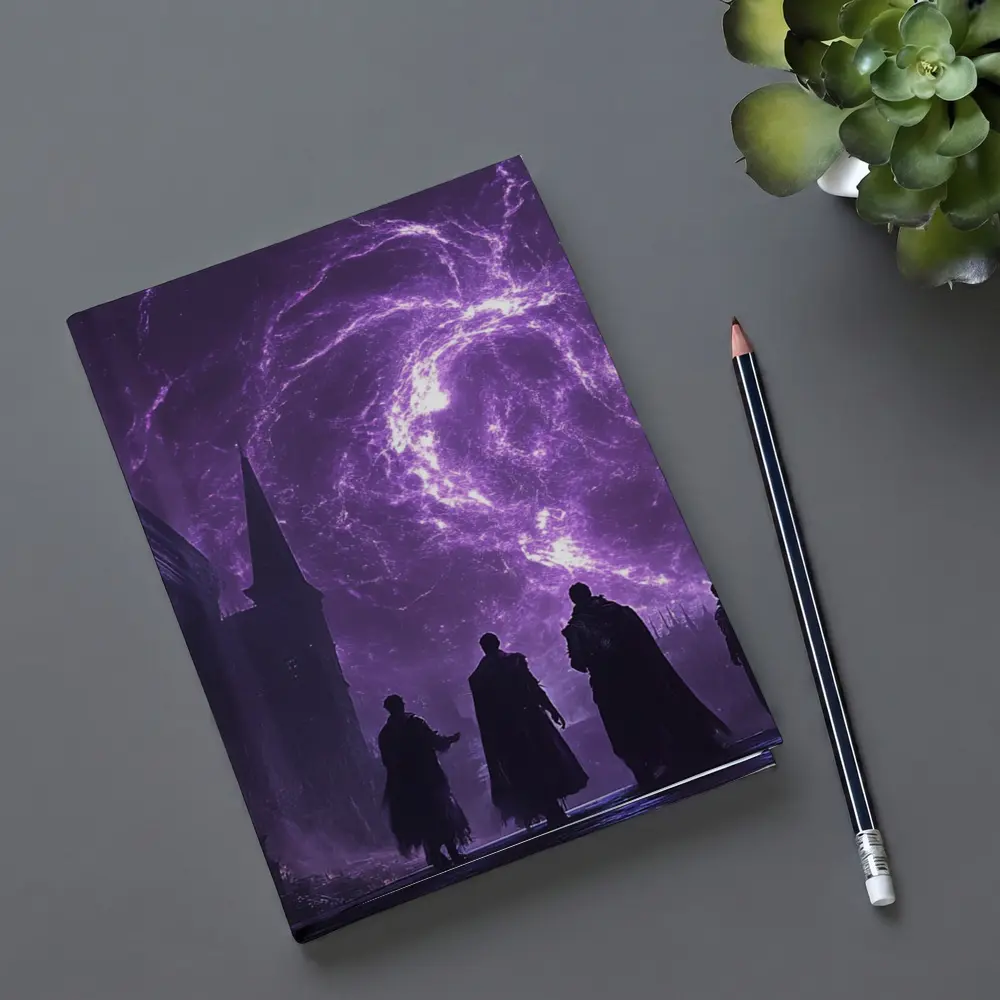Dark Sorcerers Purple Lightning Storm Gothic Cathedral – Notebooks
