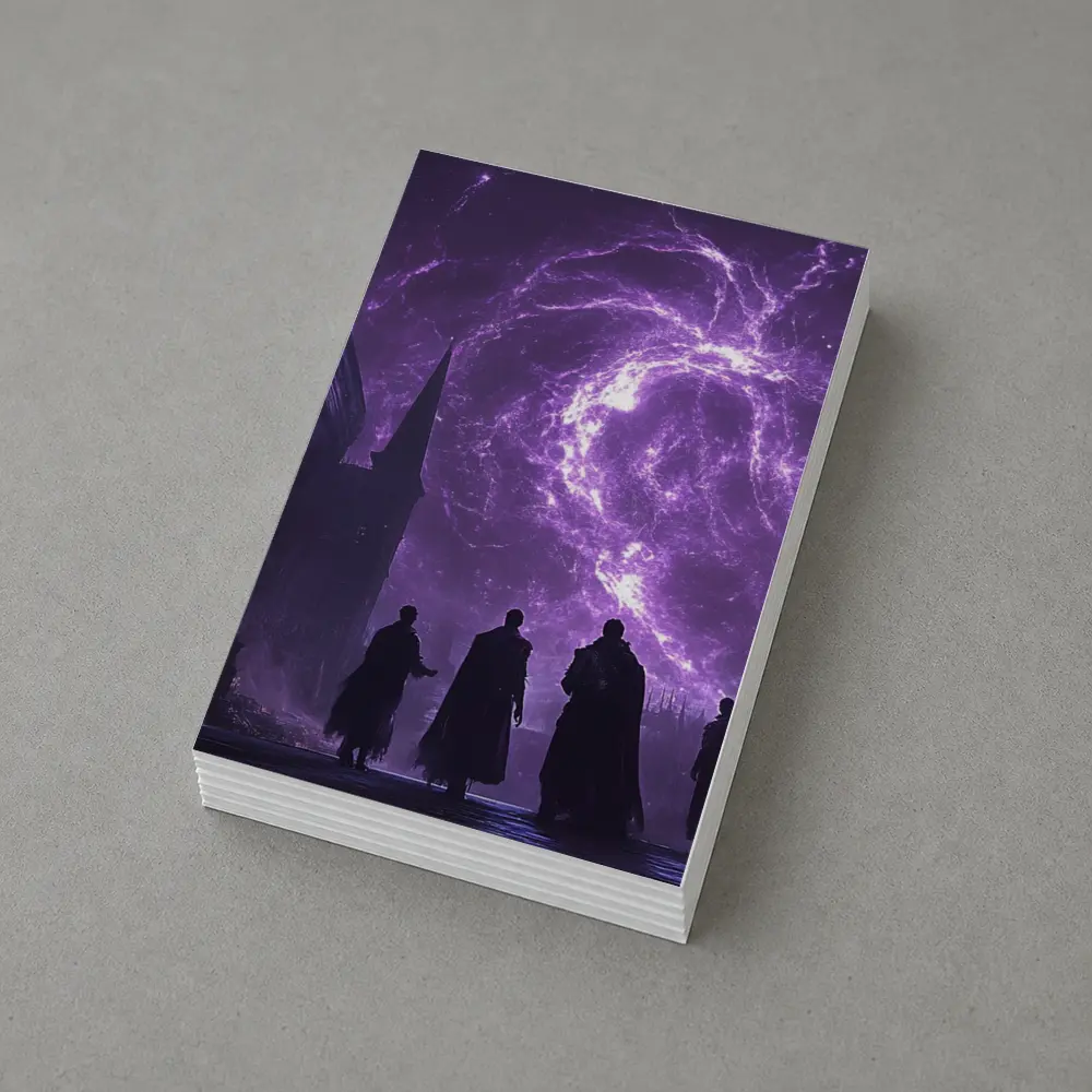 Dark Sorcerers Purple Lightning Storm Gothic Cathedral – Postcards