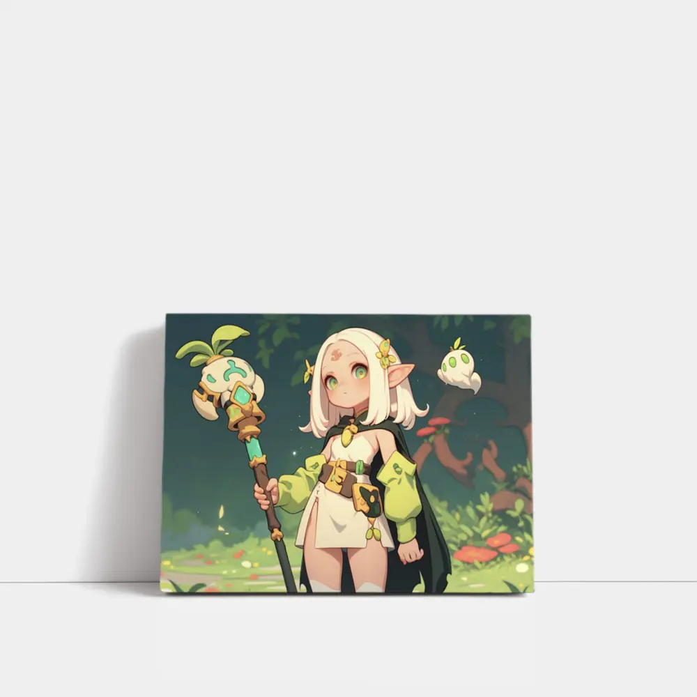 Anime Elf Girl Mage Forest Nature – Wall Art