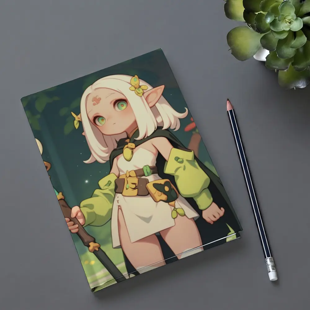 Anime Elf Girl Mage Forest Nature – Notebooks