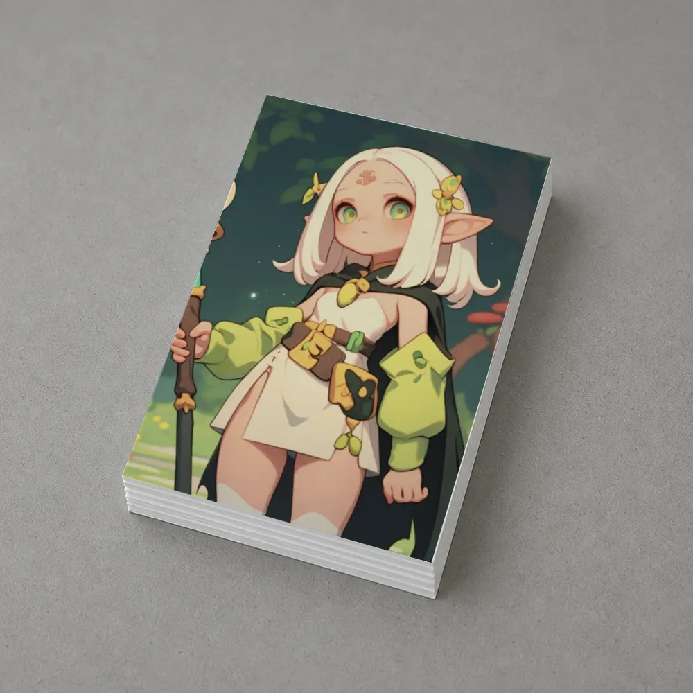 Anime Elf Girl Mage Forest Nature – Postcards
