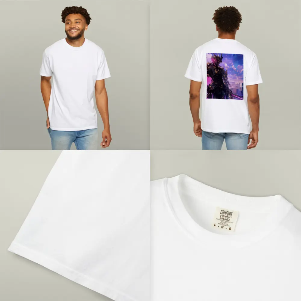 Anime Dark Knight Over Neon Cyberpunk City – T-Shirts