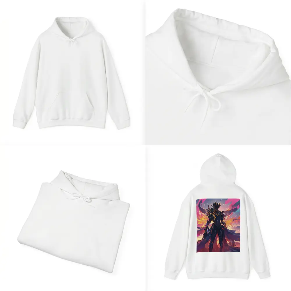 Dark Armored Warrior Anime City Sunset – Hoodies