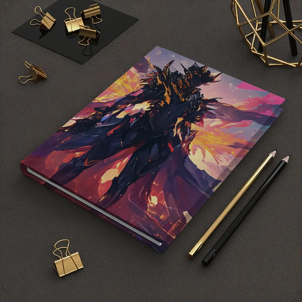 Dark Armored Warrior Anime City Sunset – Notebooks