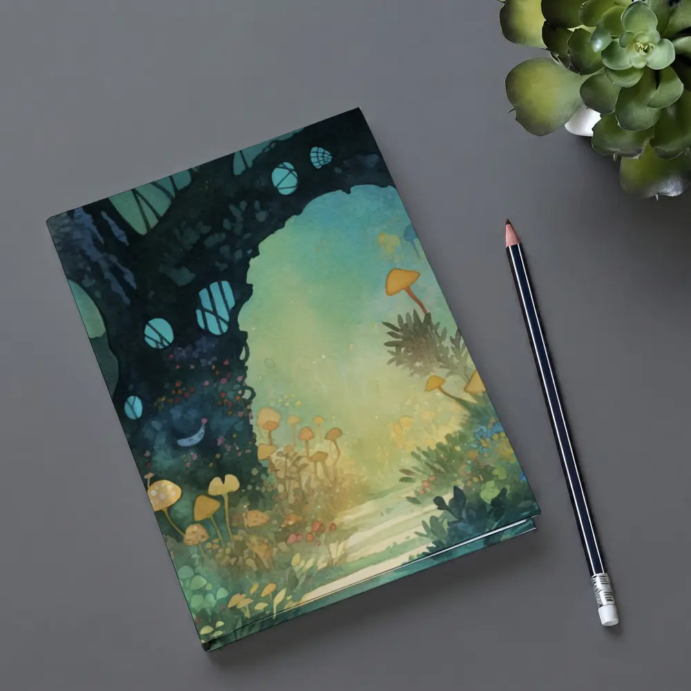 Watercolor Fantasy Forest Mushroom Garden Art – Notebooks