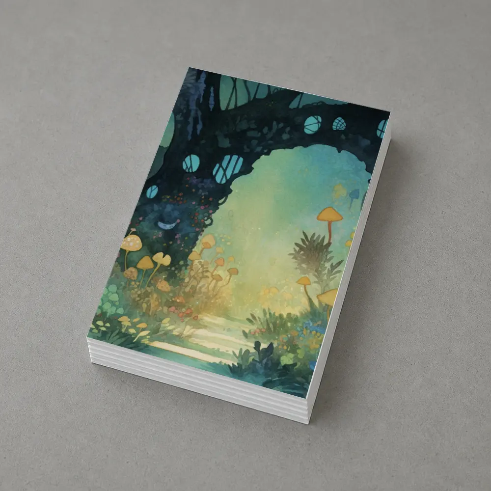 Watercolor Fantasy Forest Mushroom Garden Art – Postcards