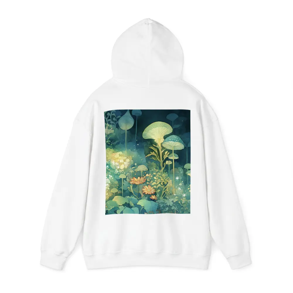 Glowing Mushrooms Fantasy Garden Watercolor Art – Hoodies