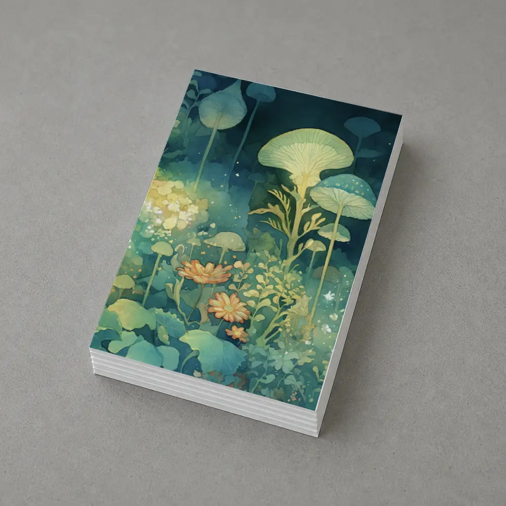 Glowing Mushrooms Fantasy Garden Watercolor Art – Postcards