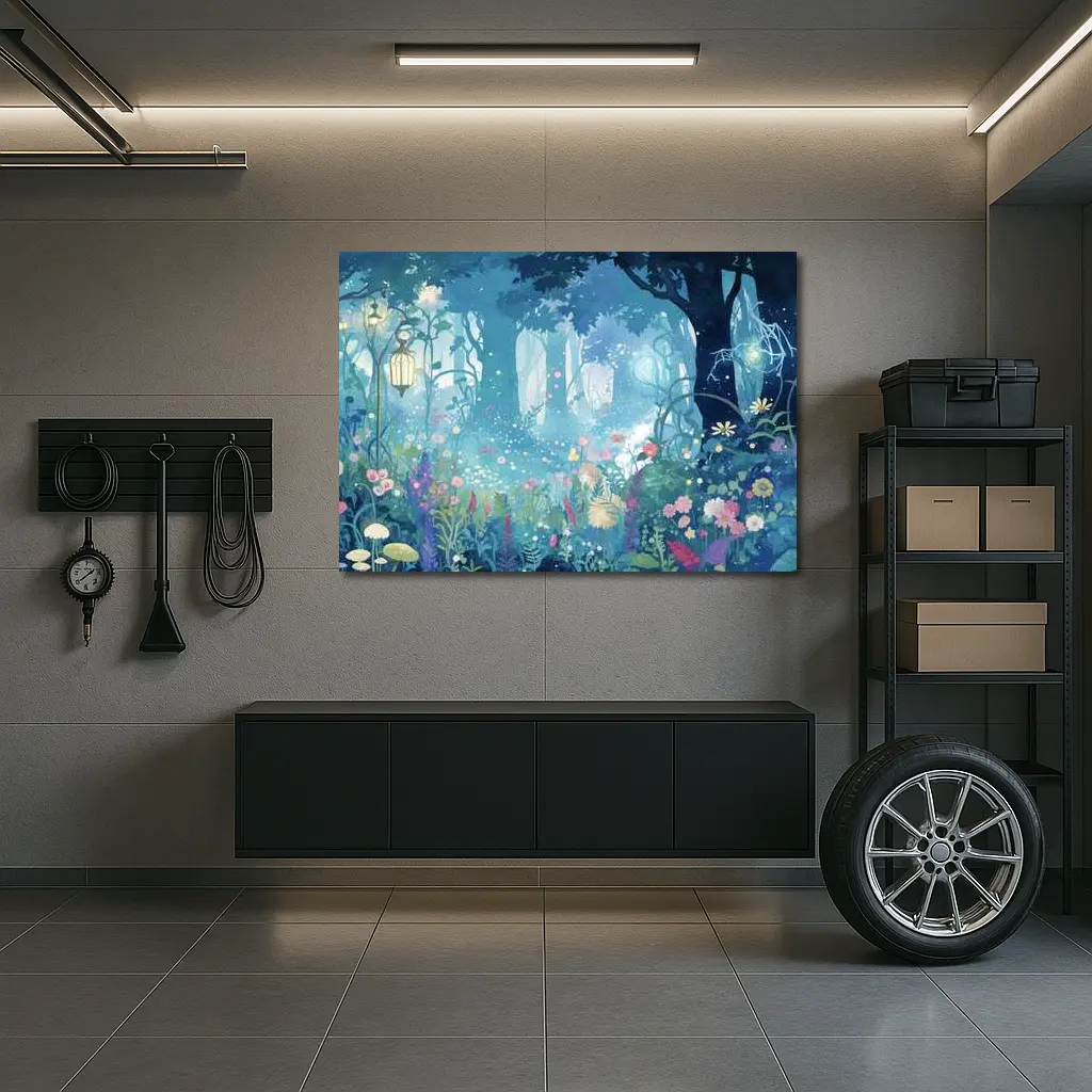 Enchanted Forest Garden Anime Floral Night – Wall Art