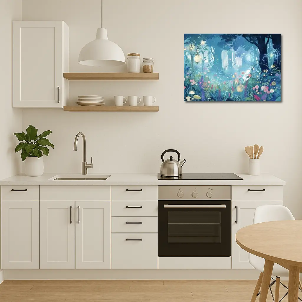 Enchanted Forest Garden Anime Floral Night – Wall Art