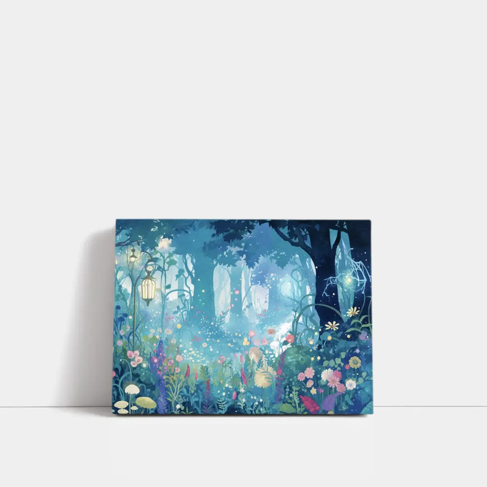 Enchanted Forest Garden Anime Floral Night – Wall Art