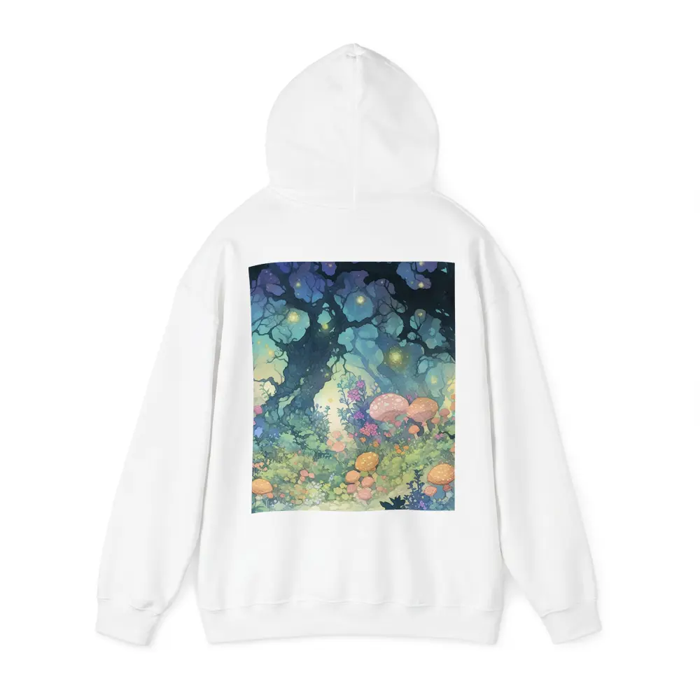 Magical Fantasy Forest Mushrooms Glowing Fireflies – Hoodies