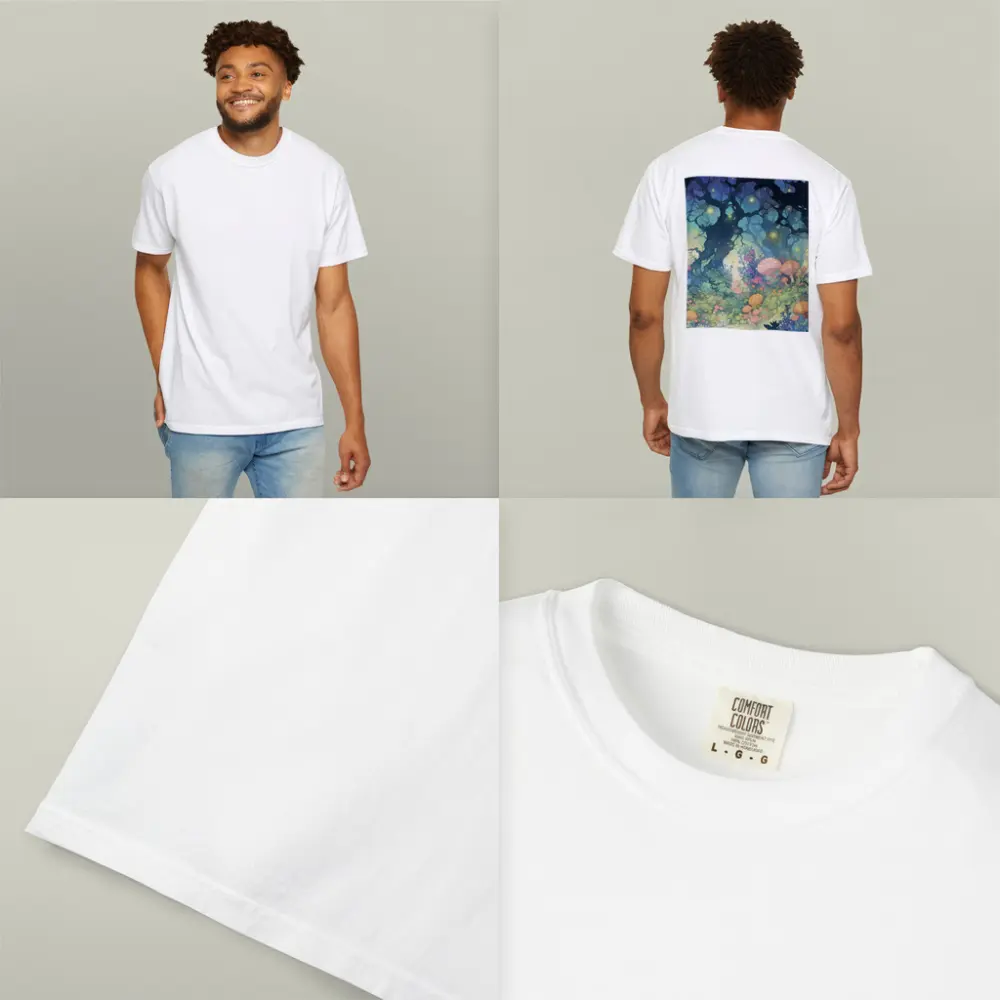 Magical Fantasy Forest Mushrooms Glowing Fireflies – T-Shirts