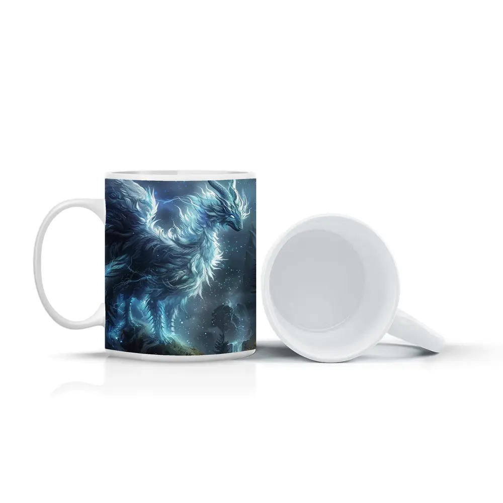 Glowing Fantasy Beast Mountain Forest Art – Mugs