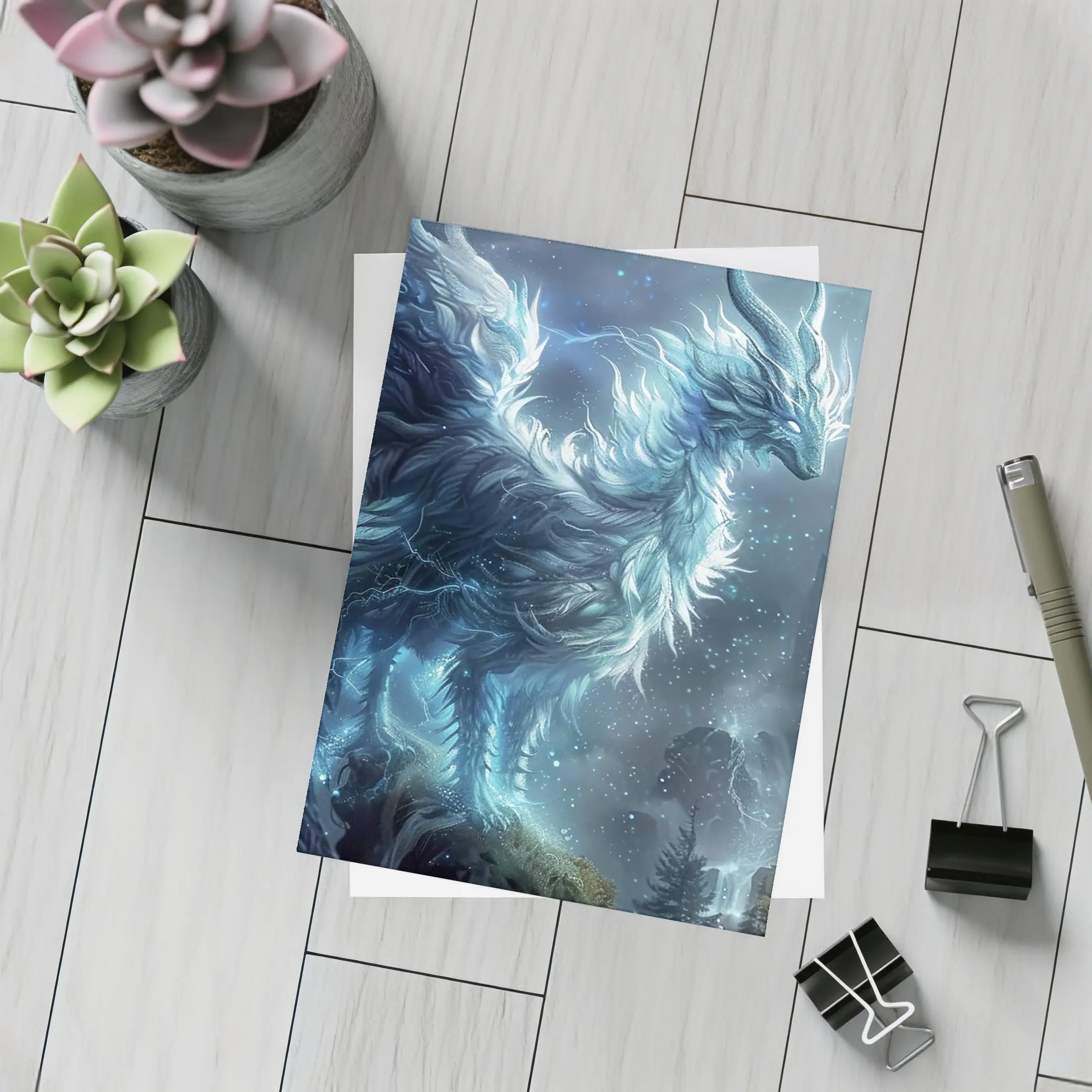 Glowing Fantasy Beast Mountain Forest Art – Postcards