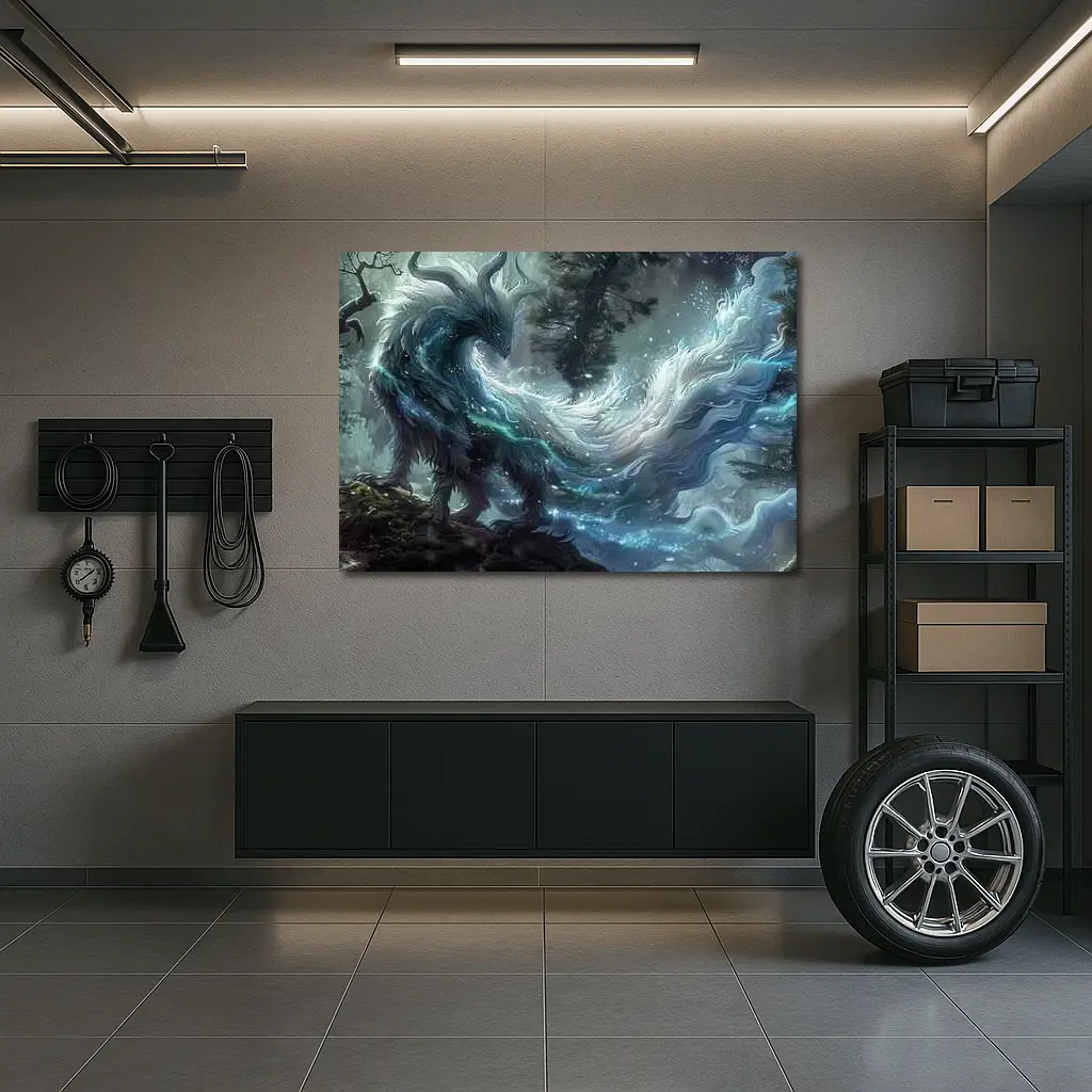Fantasy Forest Spirit Dragon Dark Art – Wall Art
