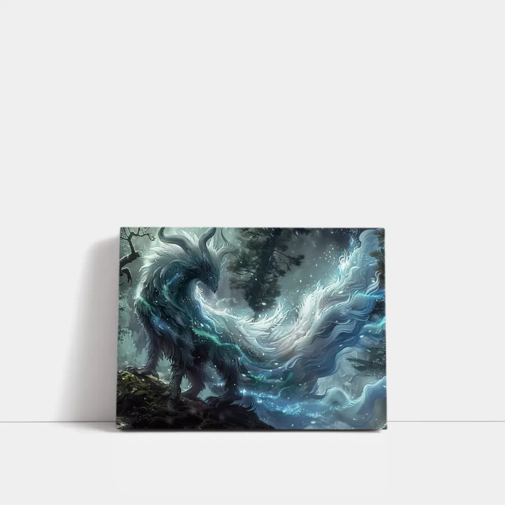 Fantasy Forest Spirit Dragon Dark Art – Wall Art