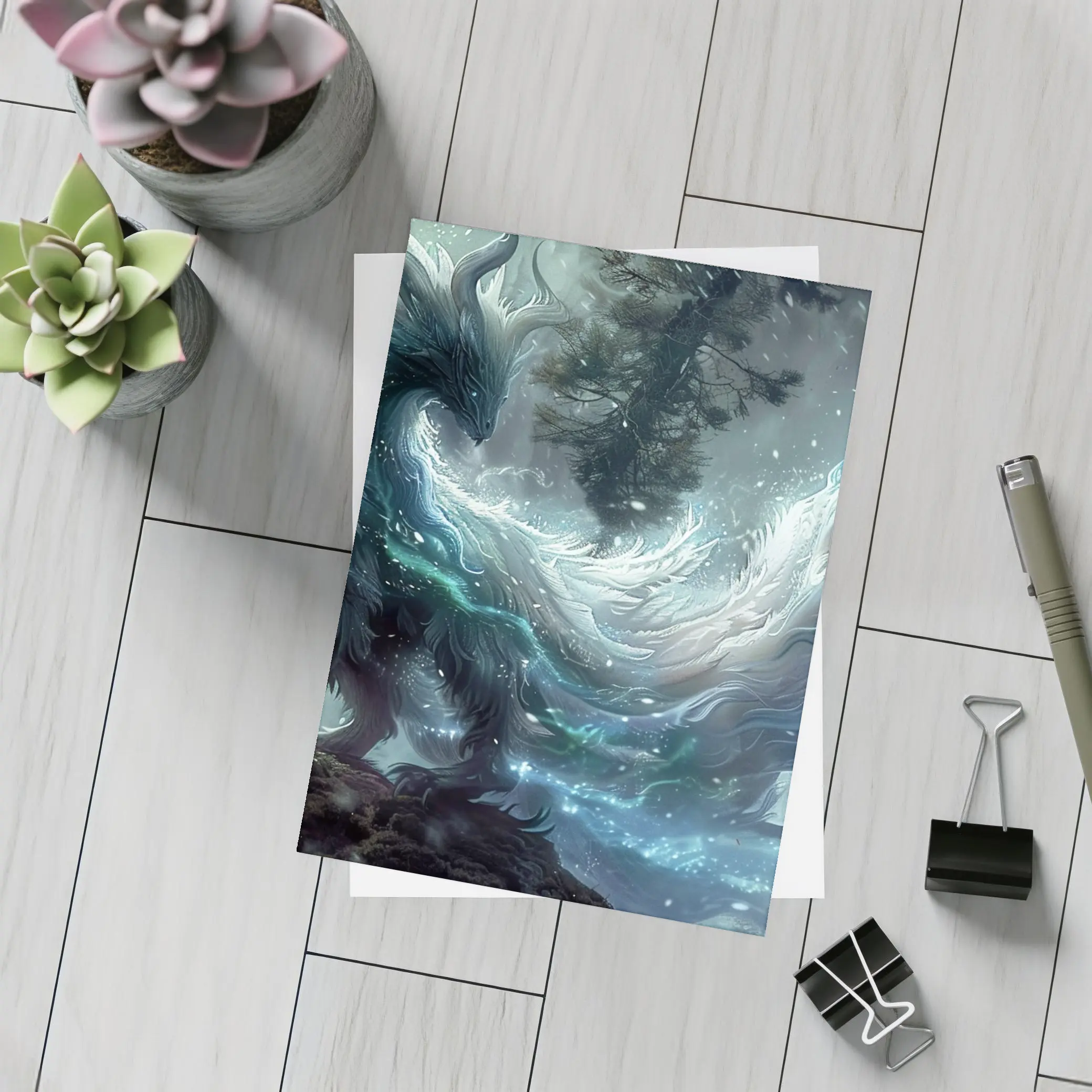 Fantasy Forest Spirit Dragon Dark Art – Postcards