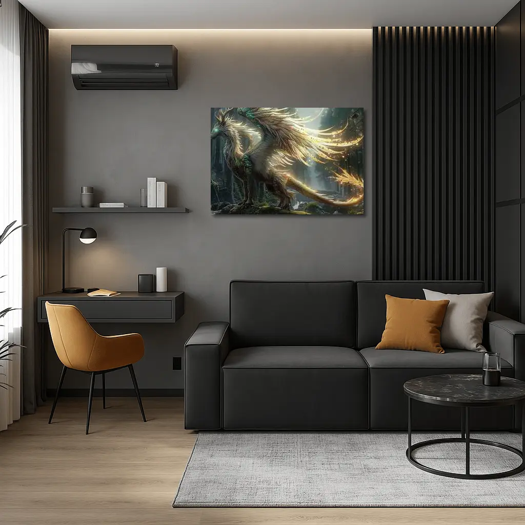 Fantasy Dragon Forest Magical Light Art – Wall Art