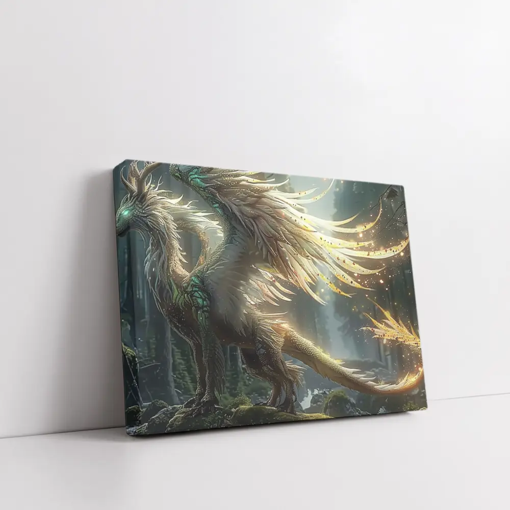 Fantasy Dragon Forest Magical Light Art – Wall Art