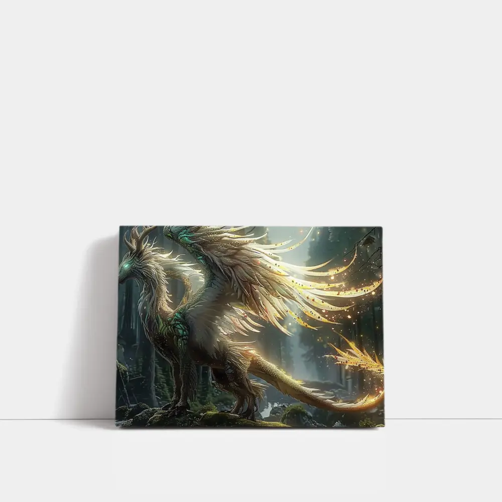 Fantasy Dragon Forest Magical Light Art – Wall Art