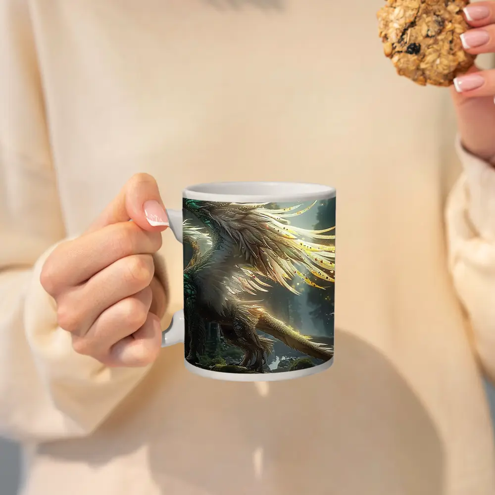Fantasy Dragon Forest Magical Light Art – Mugs