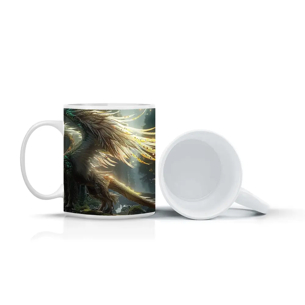 Fantasy Dragon Forest Magical Light Art – Mugs