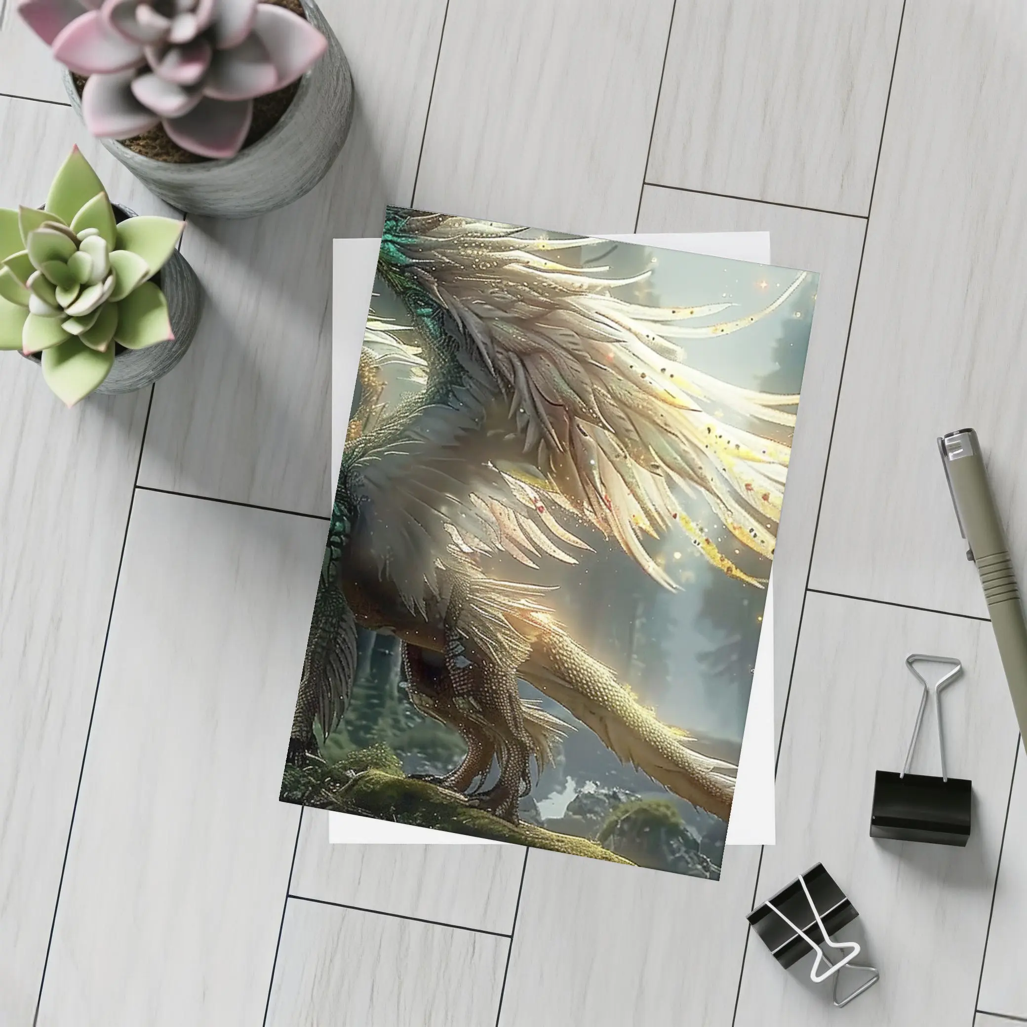 Fantasy Dragon Forest Magical Light Art – Postcards