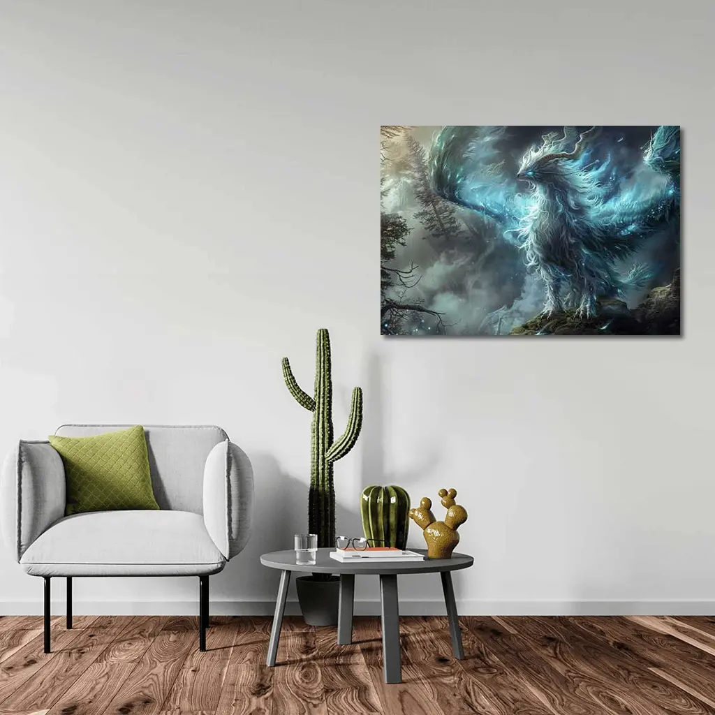 Mystical Fantasy Beast Glowing Forest Spirit – Wall Art