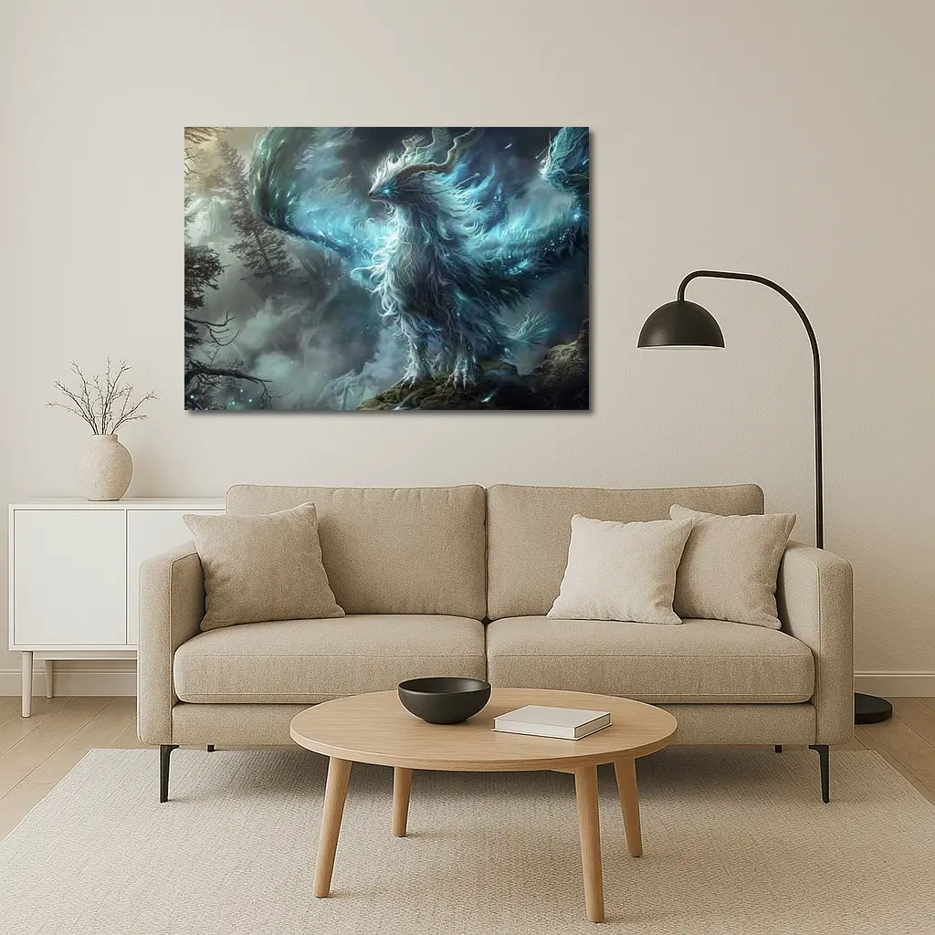 Mystical Fantasy Beast Glowing Forest Spirit – Wall Art