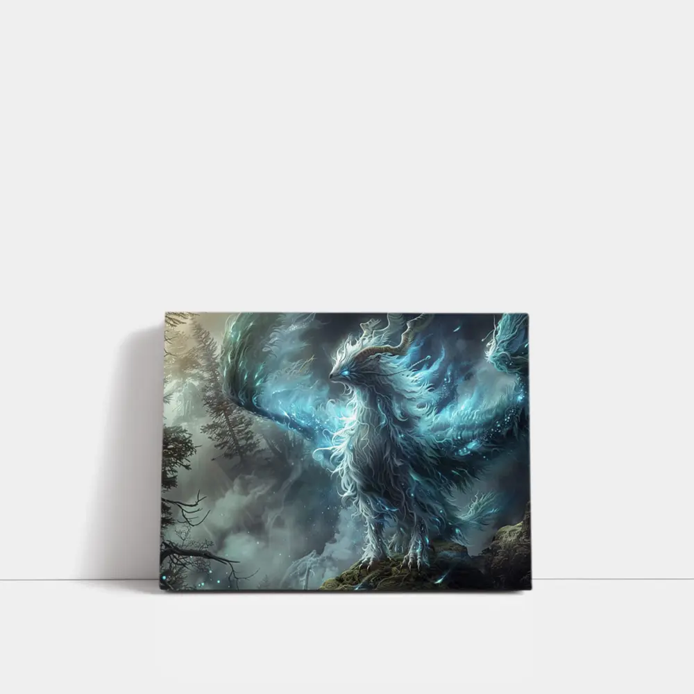Mystical Fantasy Beast Glowing Forest Spirit – Wall Art