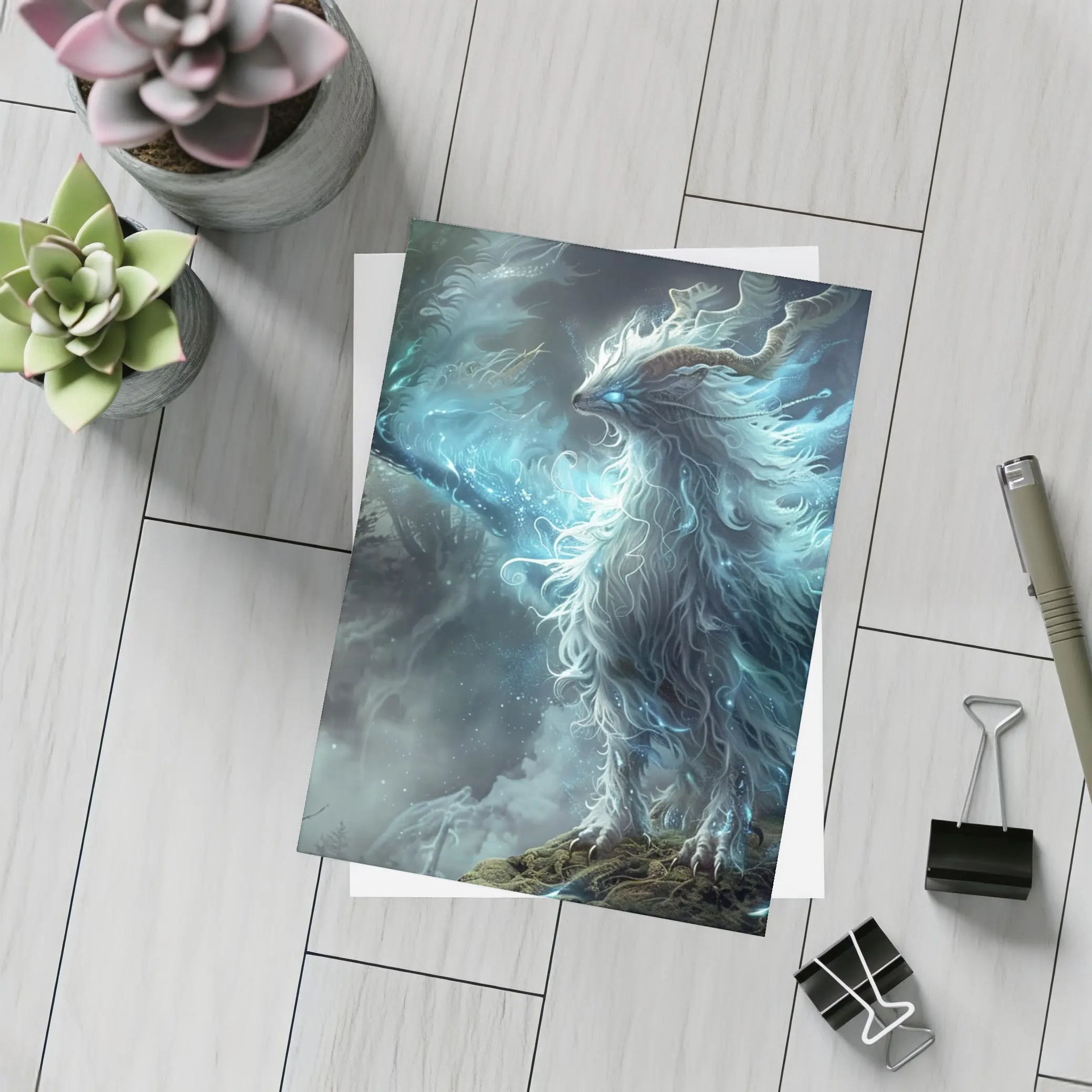 Mystical Fantasy Beast Glowing Forest Spirit – Postcards