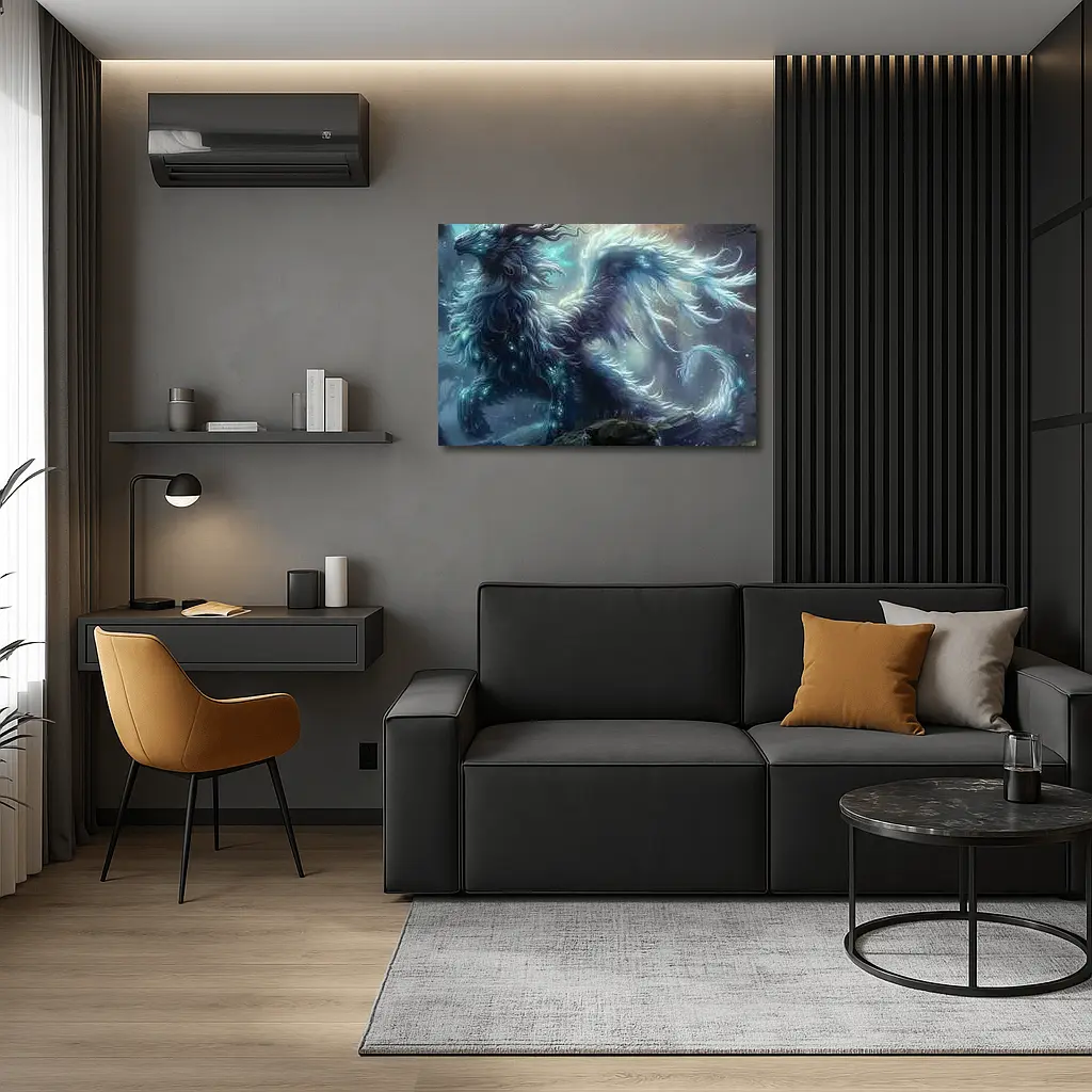 Glowing Fantasy Creature Dark Mystical Forest – Wall Art
