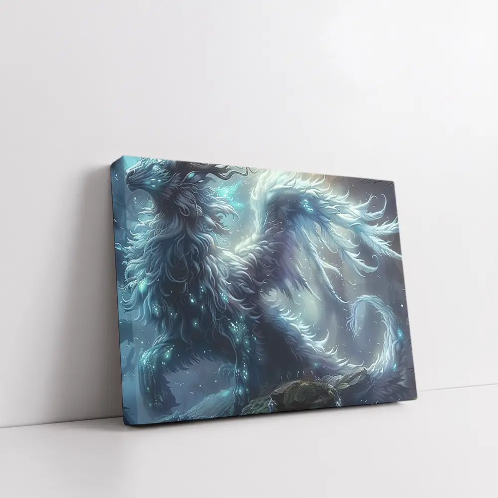 Glowing Fantasy Creature Dark Mystical Forest – Wall Art