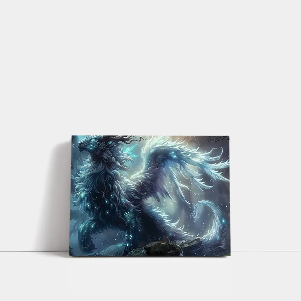 Glowing Fantasy Creature Dark Mystical Forest – Wall Art