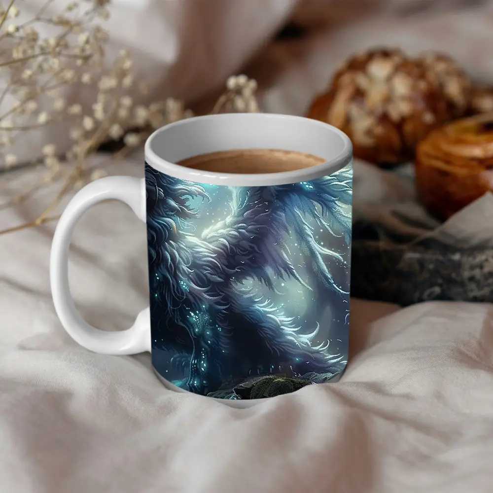 Glowing Fantasy Creature Dark Mystical Forest – Mugs