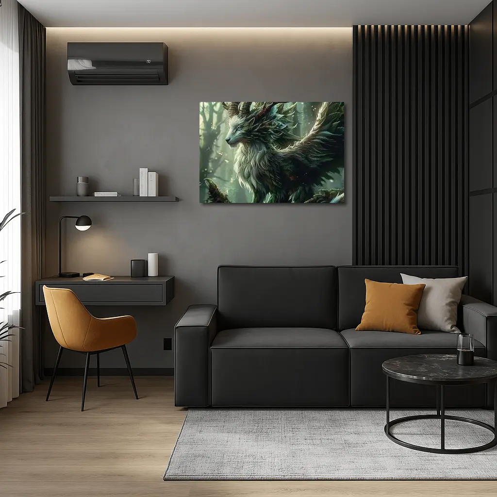 Fantasy Forest Dragon Spirit Creature Art – Wall Art