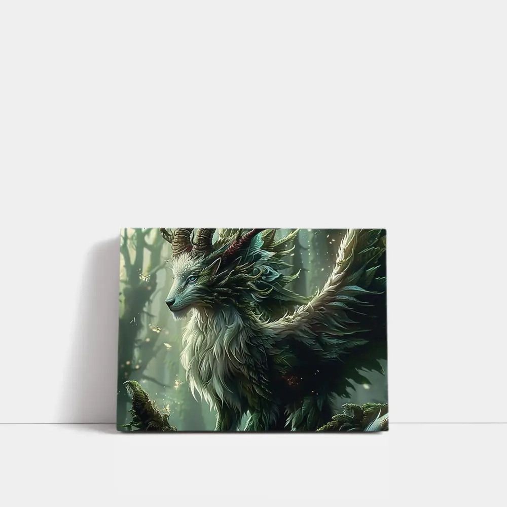 Fantasy Forest Dragon Spirit Creature Art – Wall Art