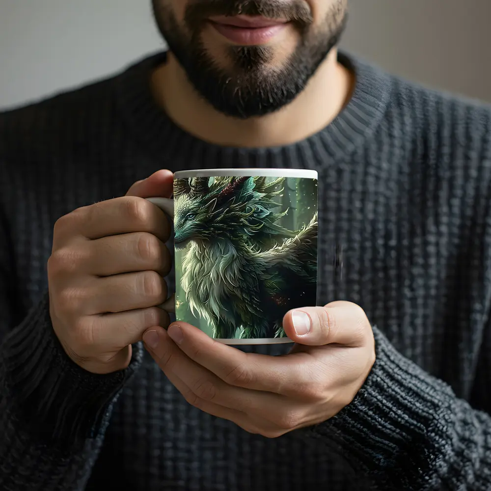 Fantasy Forest Dragon Spirit Creature Art – Mugs