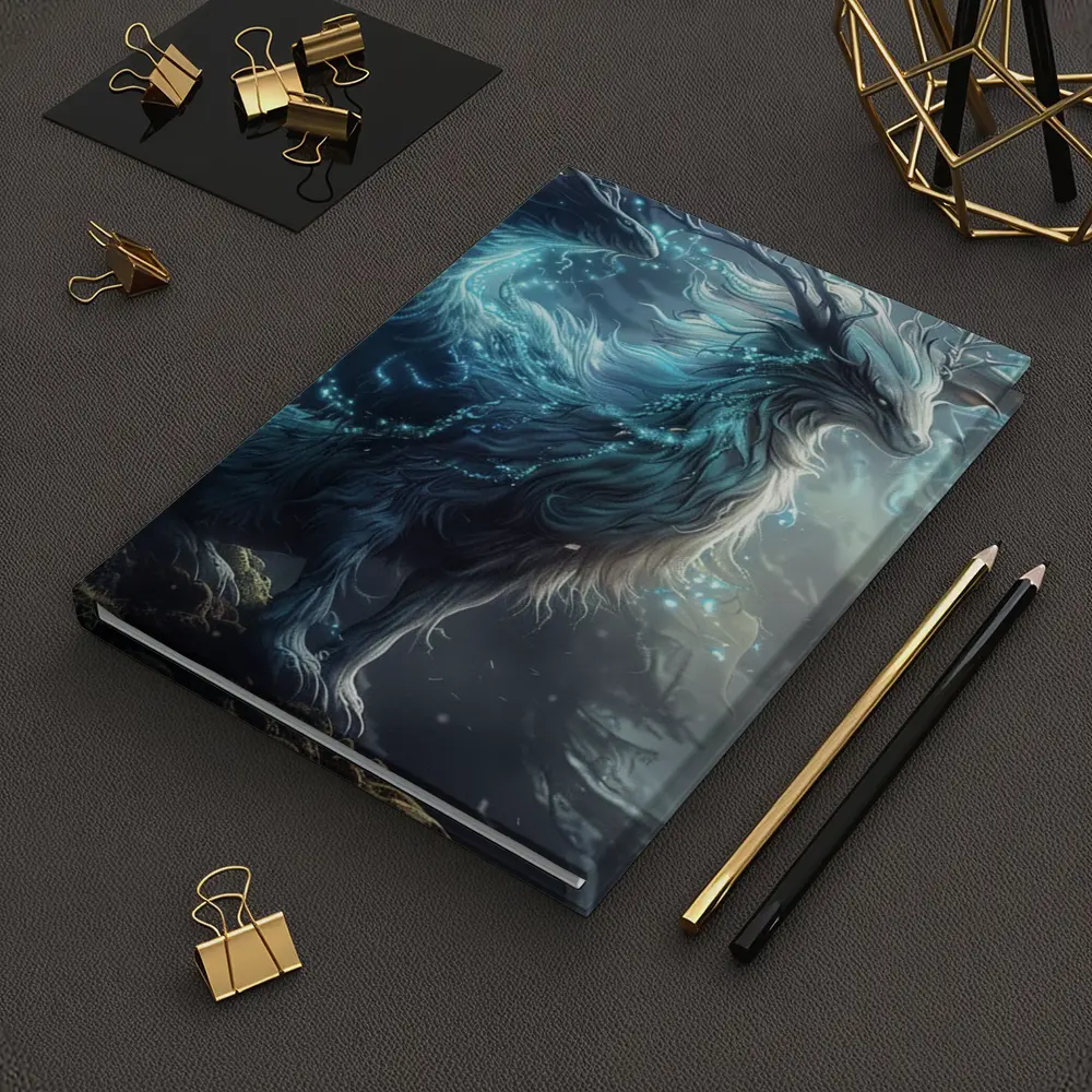 Glowing Fantasy Beast Misty Forest Art – Notebooks