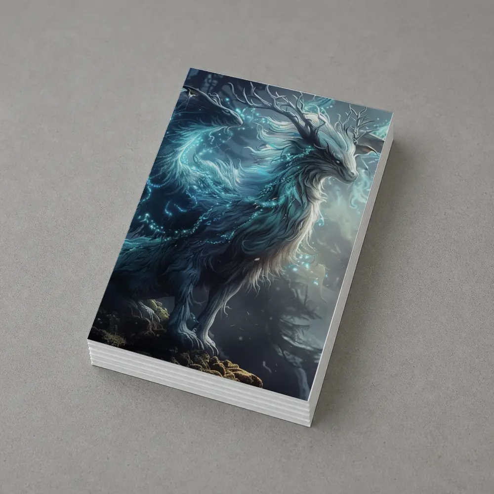 Glowing Fantasy Beast Misty Forest Art – Postcards