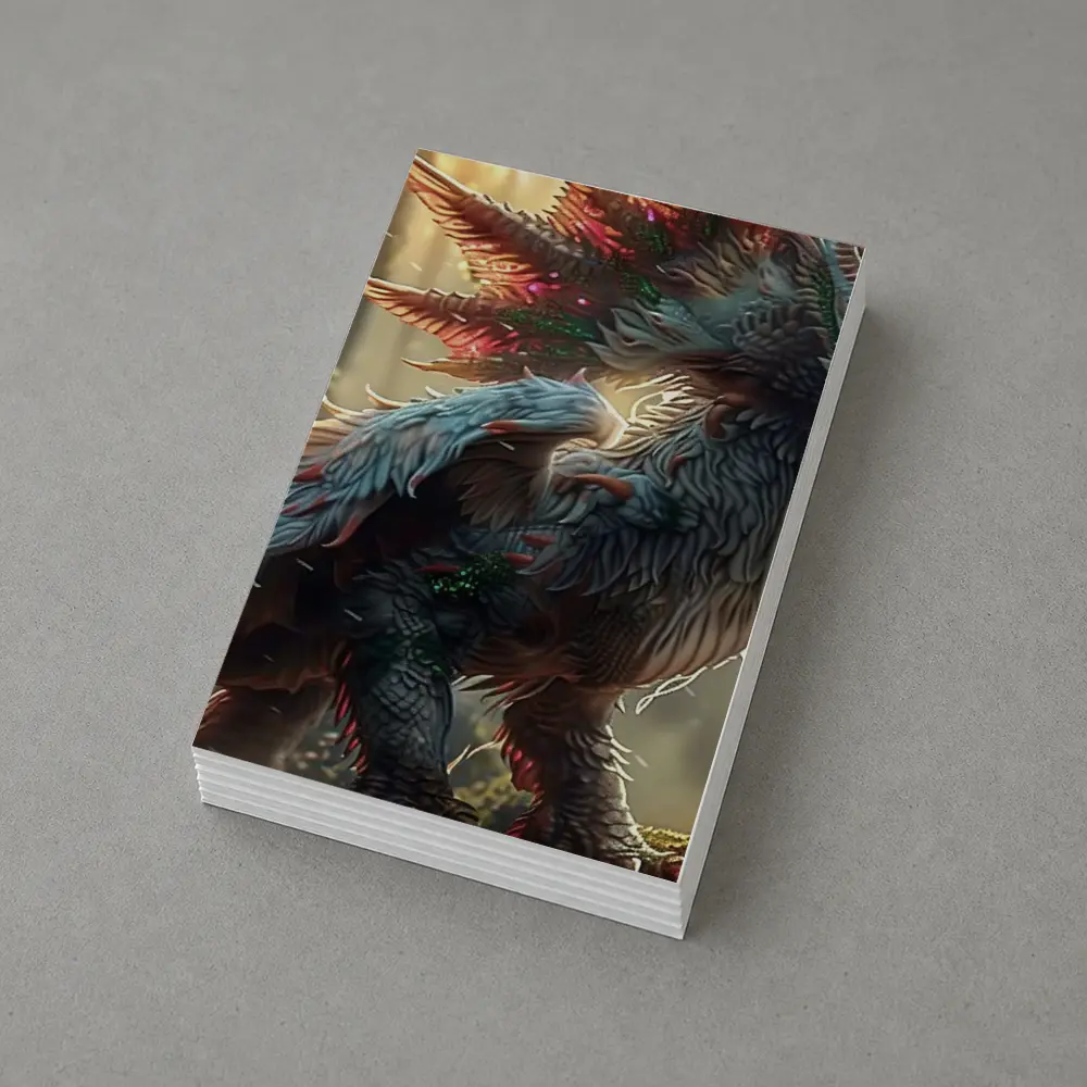 White Dragon Forest Fantasy Digital Art – Postcards