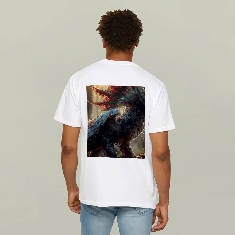 White Dragon Forest Fantasy Digital Art – T-Shirts