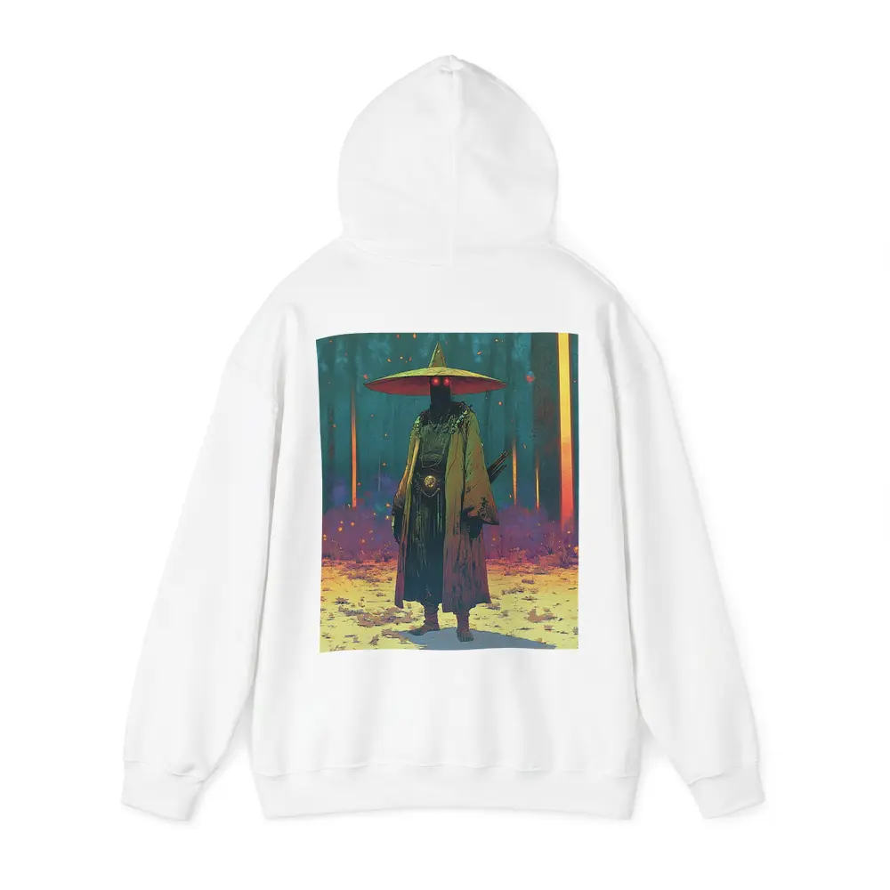 Dark Samurai Figure Glowing Forest Night – Hoodies