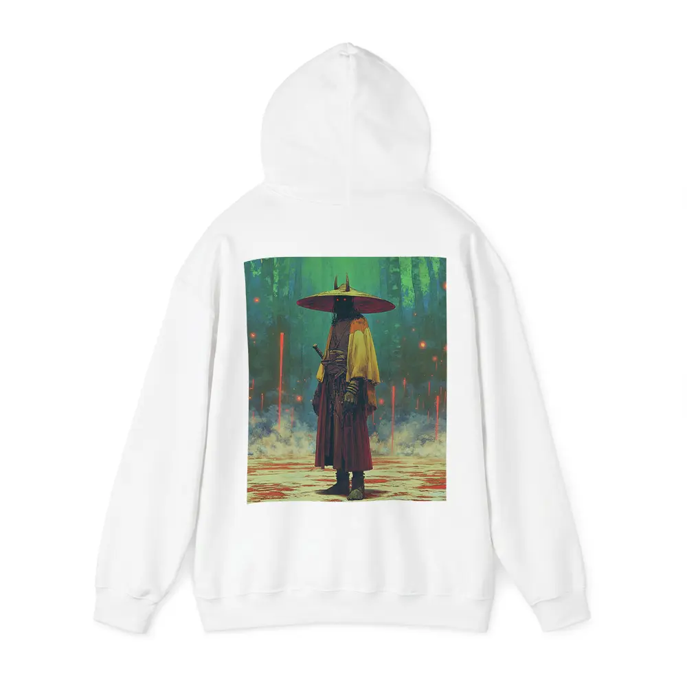 Samurai Warrior Standing In Mystical Forest – Hoodies