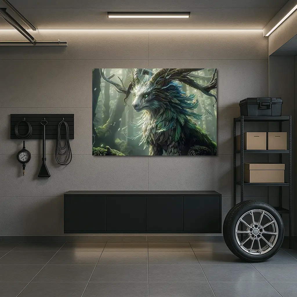 Forest Spirit Creature Misty Ancient Woods – Wall Art