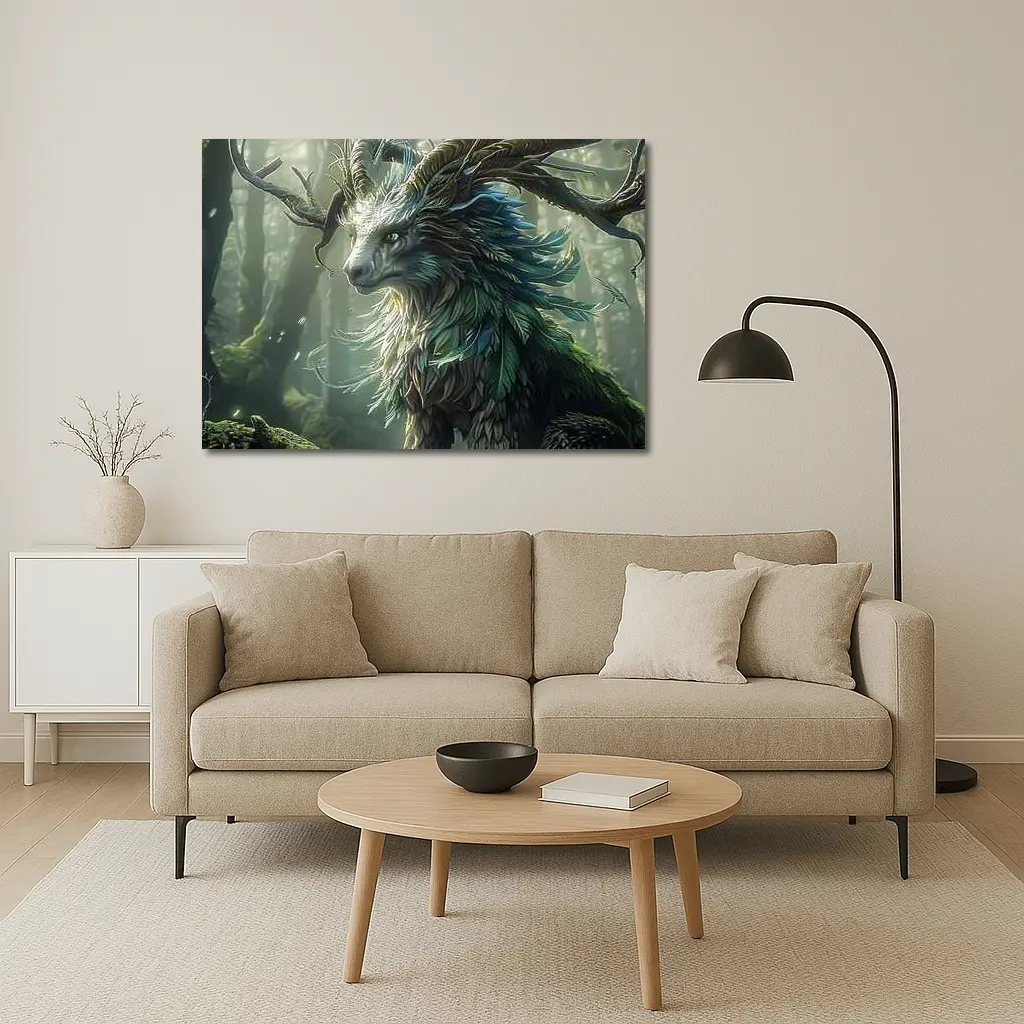 Forest Spirit Creature Misty Ancient Woods – Wall Art