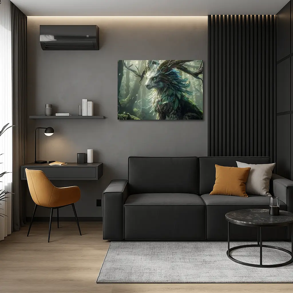 Forest Spirit Creature Misty Ancient Woods – Wall Art